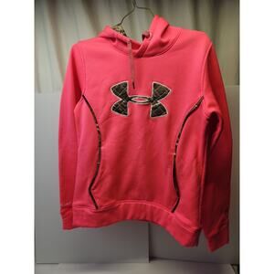 Under Armour Hoodie Sweatshirt, Pink Camo Hooded Sweatshirt Pink Ribbon, Medium